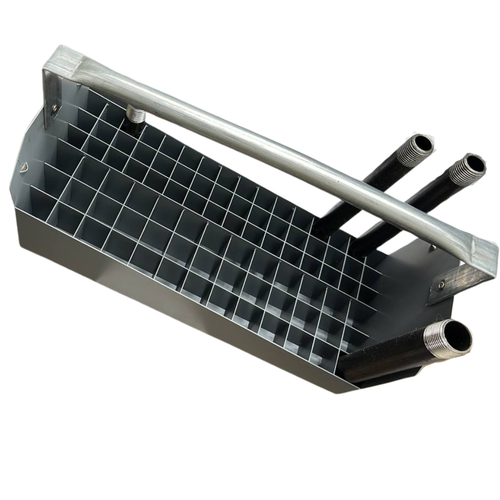 DURETECH Black Iron Nipple Caddy Tray, Organizer Tool Box for 1/2 and 3/4 Inch Fittings, 87 Nipple Capacity with Handle